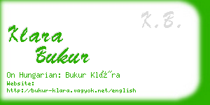 klara bukur business card